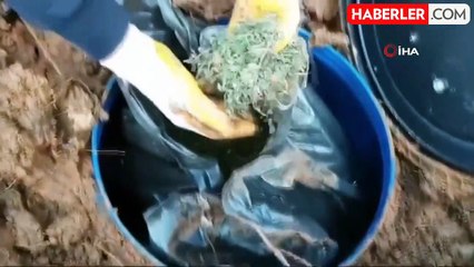 Diyarbakır'da jelikan bidon içerisine saklanmış 43 kilo esrar ele geçirildi