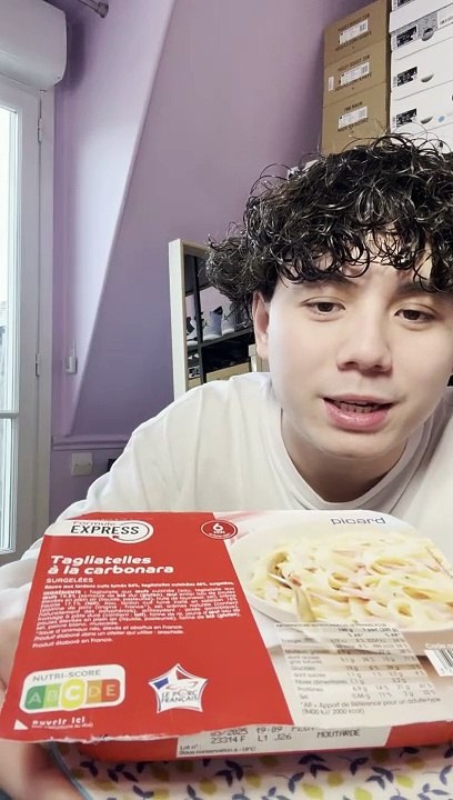 Petite dégustation de pâtes carbonara Picard