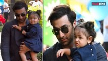 Ranbir Kapoor बेटी Raha को लेकर पहुंचे Kareena के बेटे Jeh के Birthday Pary में, Cute Video Viral!