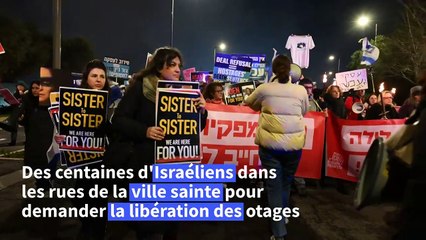À Jérusalem, des Israéliens manifestent pour demander un accord avec le Hamas