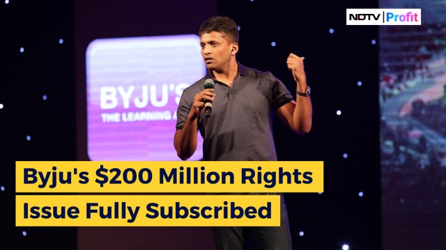 Byju's $200 Million Rights Issue Fully Subscribed | NDTV Profit