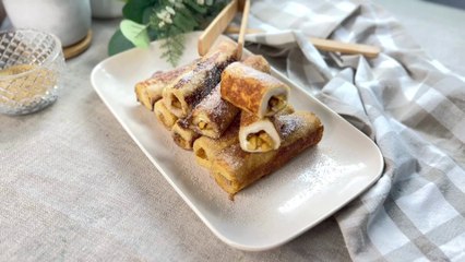Rollitos de manzana con pan de molde