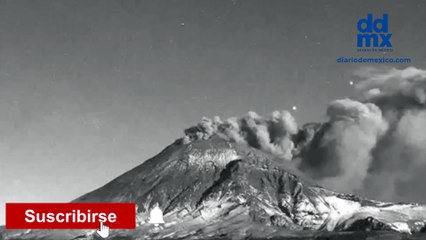 ¡Graban impactante explosión del Popocatépetl! y amanece con fumarola