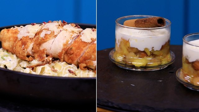 Tagliatelle et poulet farcie au ricotta, Dessert pomme et fromage - Koujinetna Haka S3 EP 25