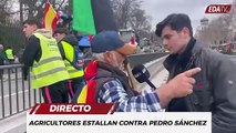 Agricultores estallan contra Pedro Sánchez en la manifestación en Madrid