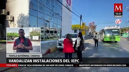 Vandalizan instalaciones del IEPC en Chiapas