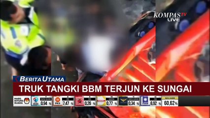 Скачать видео: Truk Tangki BMM Terjun ke Sungai Sedalam 15 Meter, Diduga Sopir Mengantuk Hingga Hilang Kendali