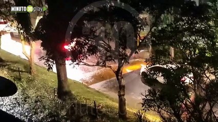 Así se ve el fuerte aguacero que cae en Sabaneta