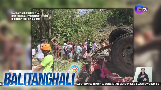 14, patay matapos mahulog sa bangin ang isang truck; 3, sugatan | BT