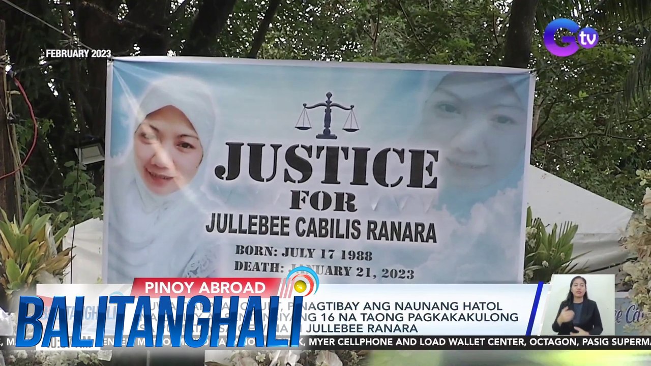 Kuwait Appeal Court, pinagtibay ang naunang hatol na guilty at sentensiyang 16 na taong pagkakakulong sa pumatay sa OFW na si Jullebee Ranara | BT
