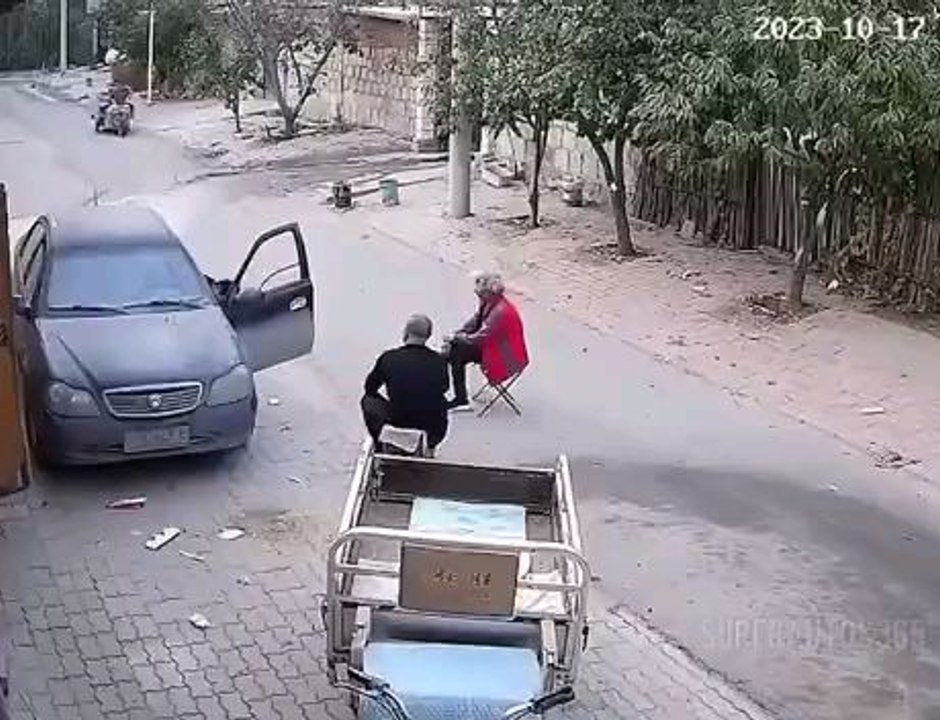 Motorcycle drives through