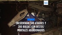 Encuentran más de 500 ataúdes y 200 bolsas con restos mortales en Argentina