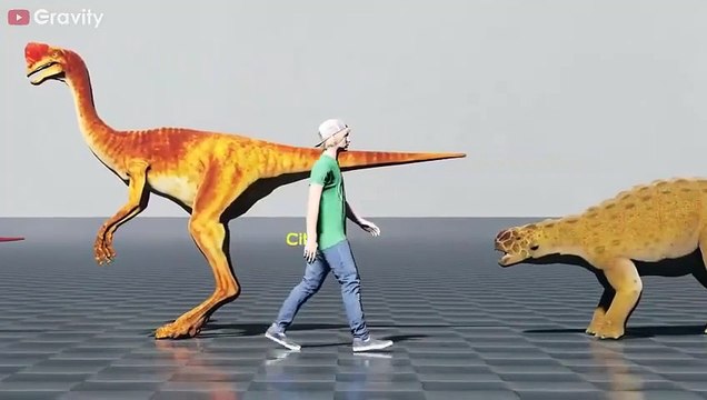 Визуальное изображение размеров динозавров.