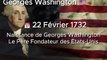  22 Février 1732 : Naissance de Georges Washington : Le Père Fondateur des États-Unis