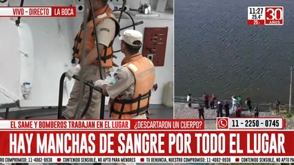 Así es el operativo que investiga el cuerpo encontrado en el Riachuelo en la Boca