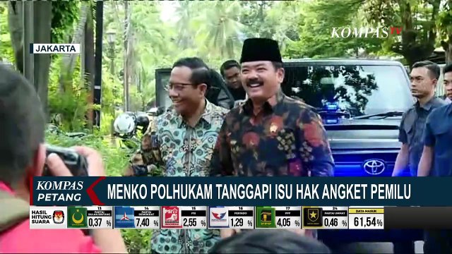 Menko Polhukam Hadi Cahyanto dan Cawapres Mahfud MD Respons soal Isu Hak Angket Pemilu