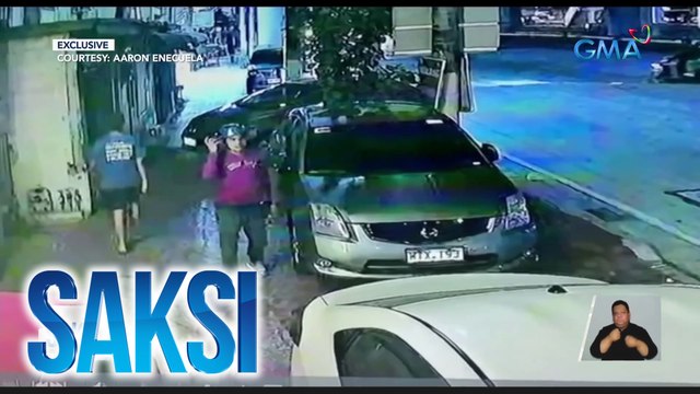 Lalaking na-huli cam na nagbukas at tumangay sa computer box ng isang kotse, tinutugis | Saksi