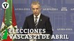 Urkullu anuncia elecciones en País Vasco para el 21 de abril