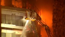 Moment residents trapped in burning Valencia tower block rescued by firefighters