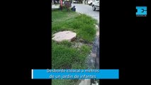 Desborde cloacal a metros de un jardín de infantes