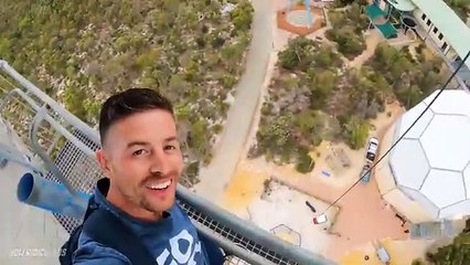 Tractor Tire Vs. World's Strongest Trampoline from 45m!
