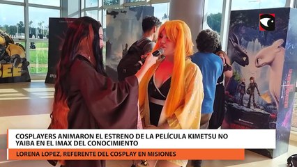 Cosplayers animaron el estreno de la película Kimetsu no Yaiba en el IMAX del Conocimiento-
