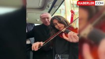 Cumhurbaşkanı Erdoğan keman çalan öğrenciyle Çanakkale türküsünü söyledi