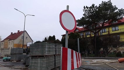 Plac Dworcowy w Łebie w przebudowie