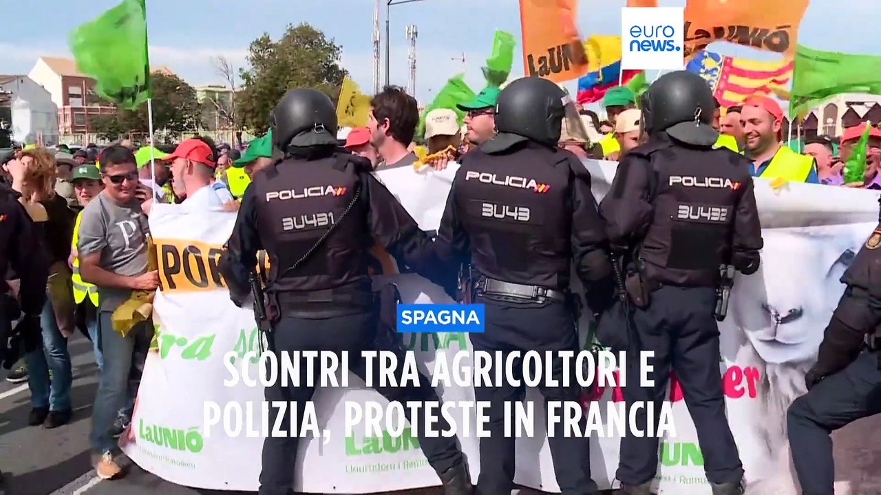 Protesta agricoltori: scontri con la polizia in Spagna, nuove manifestazioni in Francia