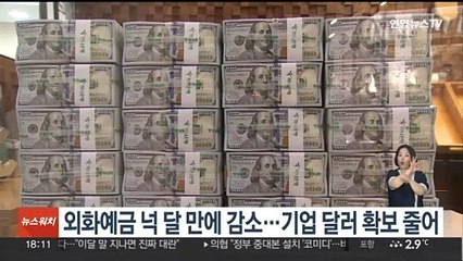 외화예금 넉 달 만에 감소…기업 달러 확보 줄어