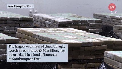Largest cocaine haul worth £450m found in banana shipment at port