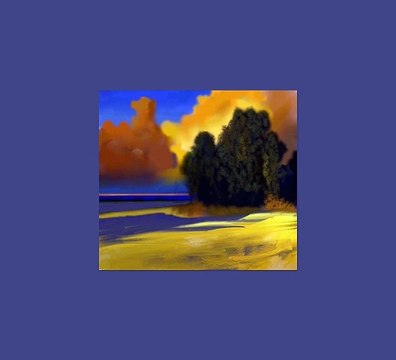 Orange digital art speed painting time-laps