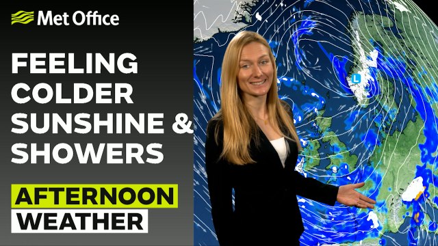 Met Office Afternoon Weather Forecast 23/02/24 - Drier with blustery showers