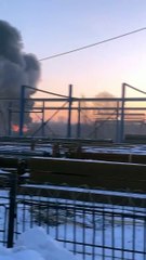 Крупный пожар на складе в Новосибирске