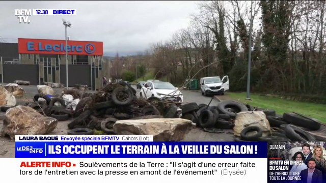 Les agriculteurs du Lot ont déversé des déchets devant un Leclerc pendant leur opération escargot