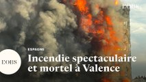 Un incendie ravage un immeuble résidentiel à Valence en Espagne