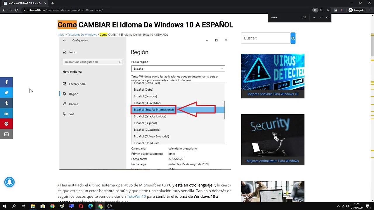  Como CAMBIAR el IDIOMA en WINDOWS 10 (De INGLÉS a ESPAÑOL) FÁCIL y RÁPIDO