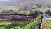 Steam train captured powering though Cliviger