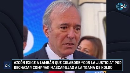 Azcón exige a Lambán que colabore con la justicia por rechazar comprar mascarillas a la trama de Koldo