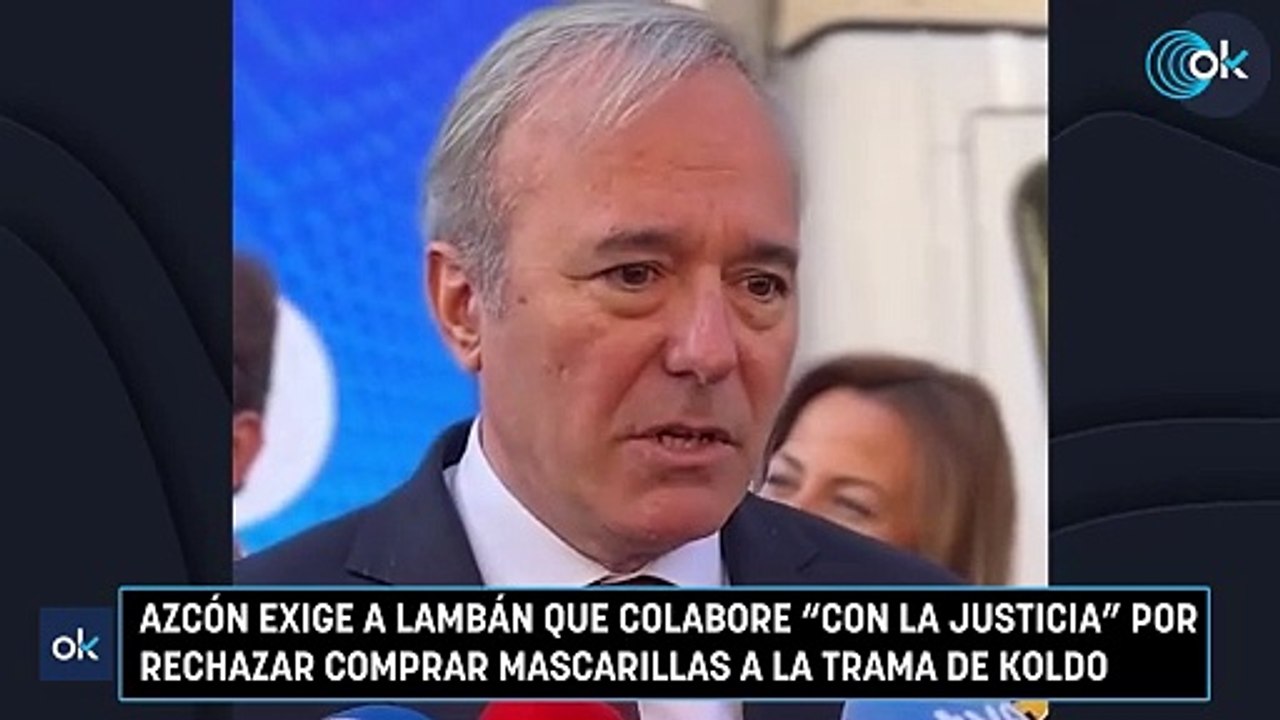 Azcón exige a Lambán que colabore con la justicia por rechazar comprar mascarillas a la trama de Koldo