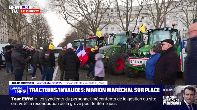 Colère des agriculteurs: Marion Maréchal, tête de liste Reconquête aux européennes, a rendu visite aux manifestants sur l'esplanade des Invalides