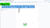 How To Find And Replace Words In Google Docs