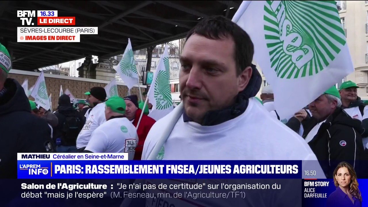 Colère des agriculteurs: "On veut montrer que le compte n'y est toujours pas", explique Mathieu, céréalier mobilisé à Paris