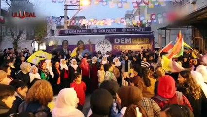 CHP-DEM ortak adayının seçim bürosu açıldı! Açılışta "Apo" sloganları atıldı