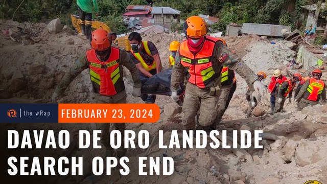 Search operations end in landslide-devastated Davao de Oro village