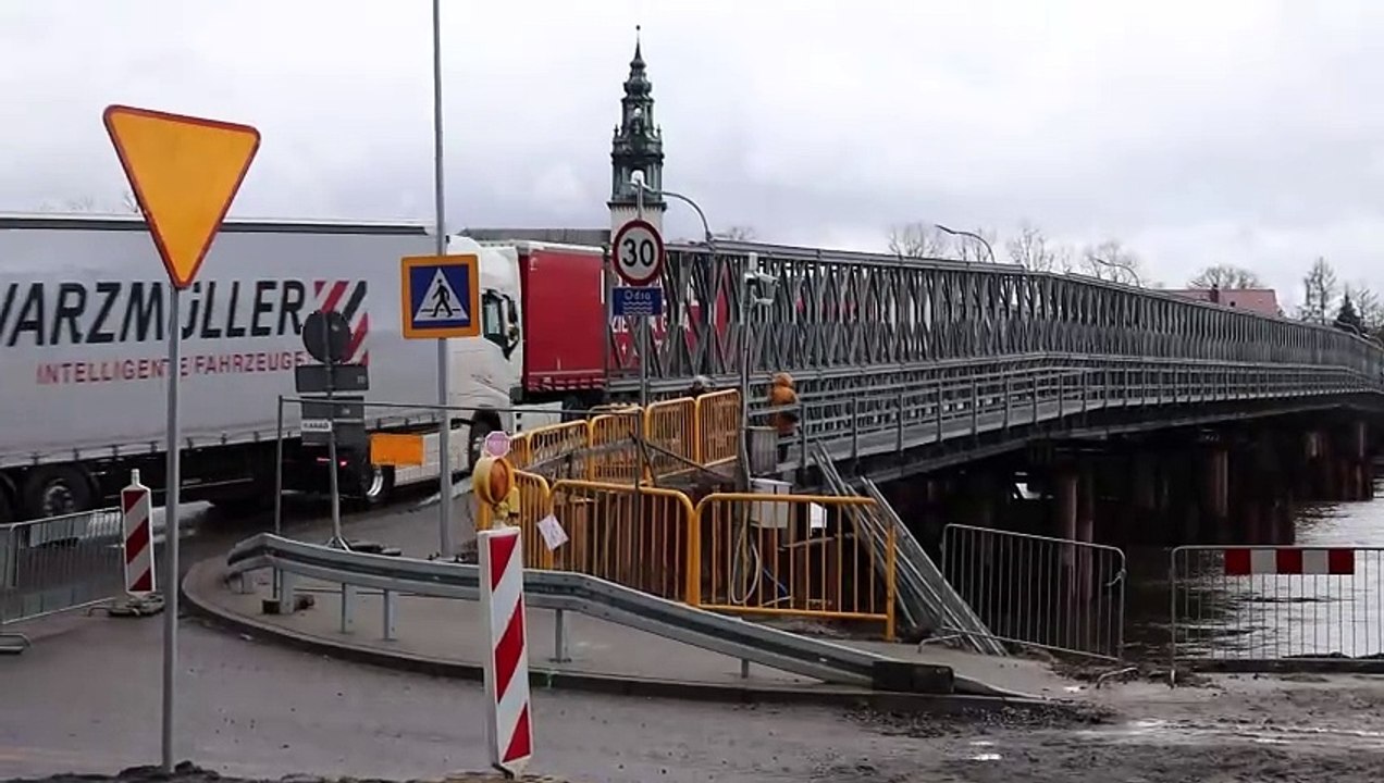 Gazeta Lubuska. Prace przy moście w Krośnie Odrzańskim