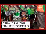 Criança de 2 anos viraliza ao tocar bateria em ensaio de escola de samba no RJ