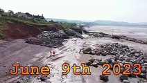 Coastal protection work at Blue Anchor filmed by the Anchors Drop owners.