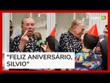 Silvio Santos reaparece após receber surpresa de fãs na porta de casa
