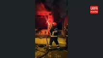 Eyyübiye'de İş Yeri Yangını İtfaiye Ekipleri Tarafından Söndürüldü